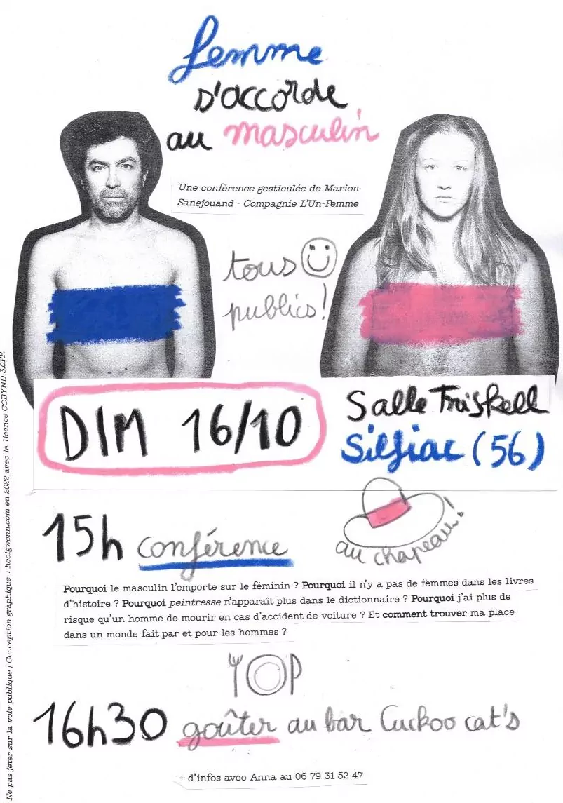 Affiche 16/10 - Conférence gesticulée "Femme s'accorde au masculin"