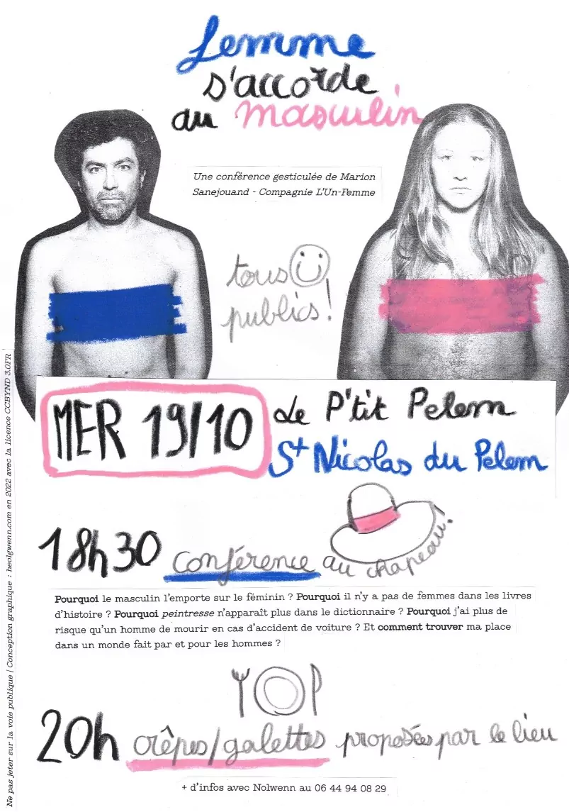 Affiche 19/10 - Conférence gesticulée "Femme s'accorde au masculin"