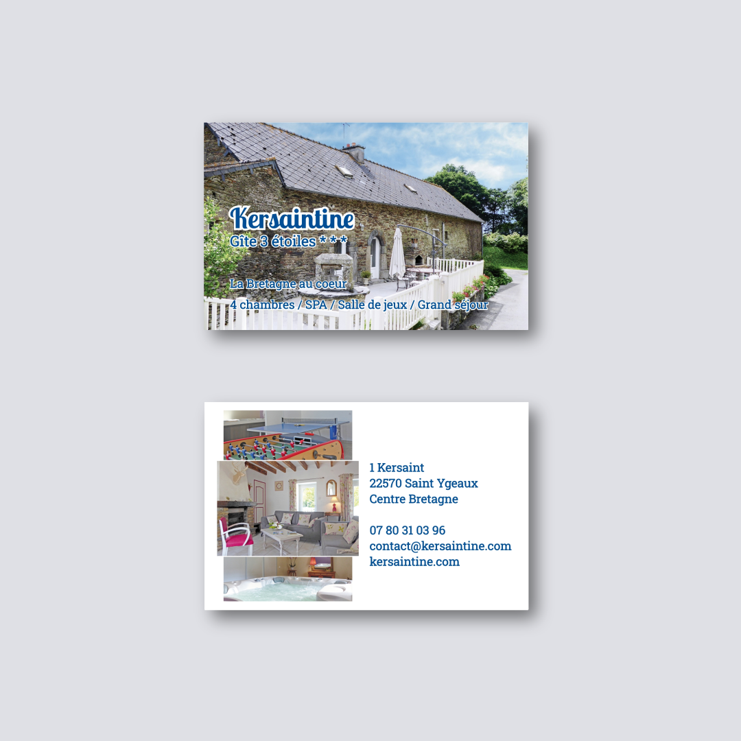 Carte de visite pour gîte touristique en centre bretagne