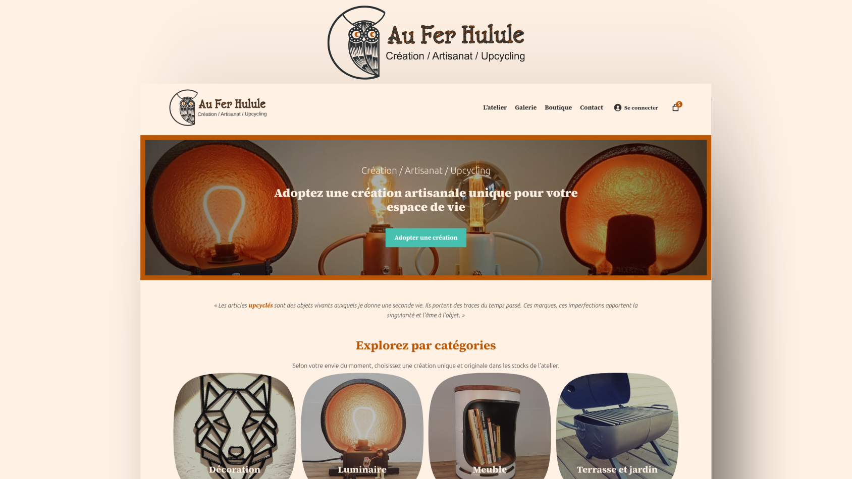 Commerce en ligne pour artisanat métal upcycling en kreiz breizh