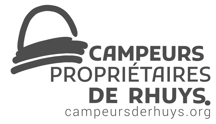 Logo monochrome sur fond coloré - Campeurs de Rhuys