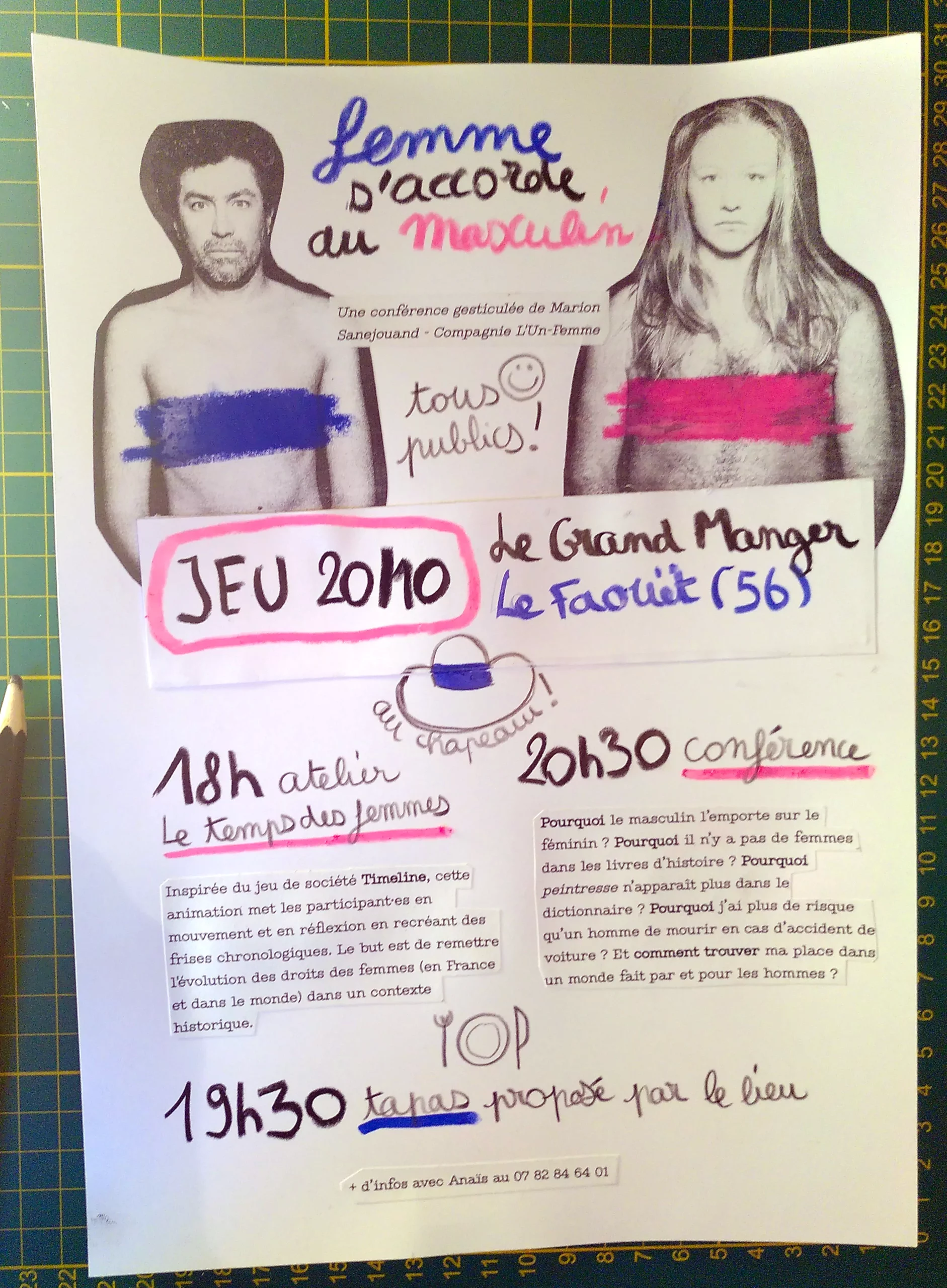 Affiche 20/10 - Conférence gesticulée "Femme s'accorde au masculin"