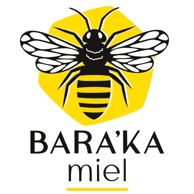 Logo version verticale BARA'KA miel