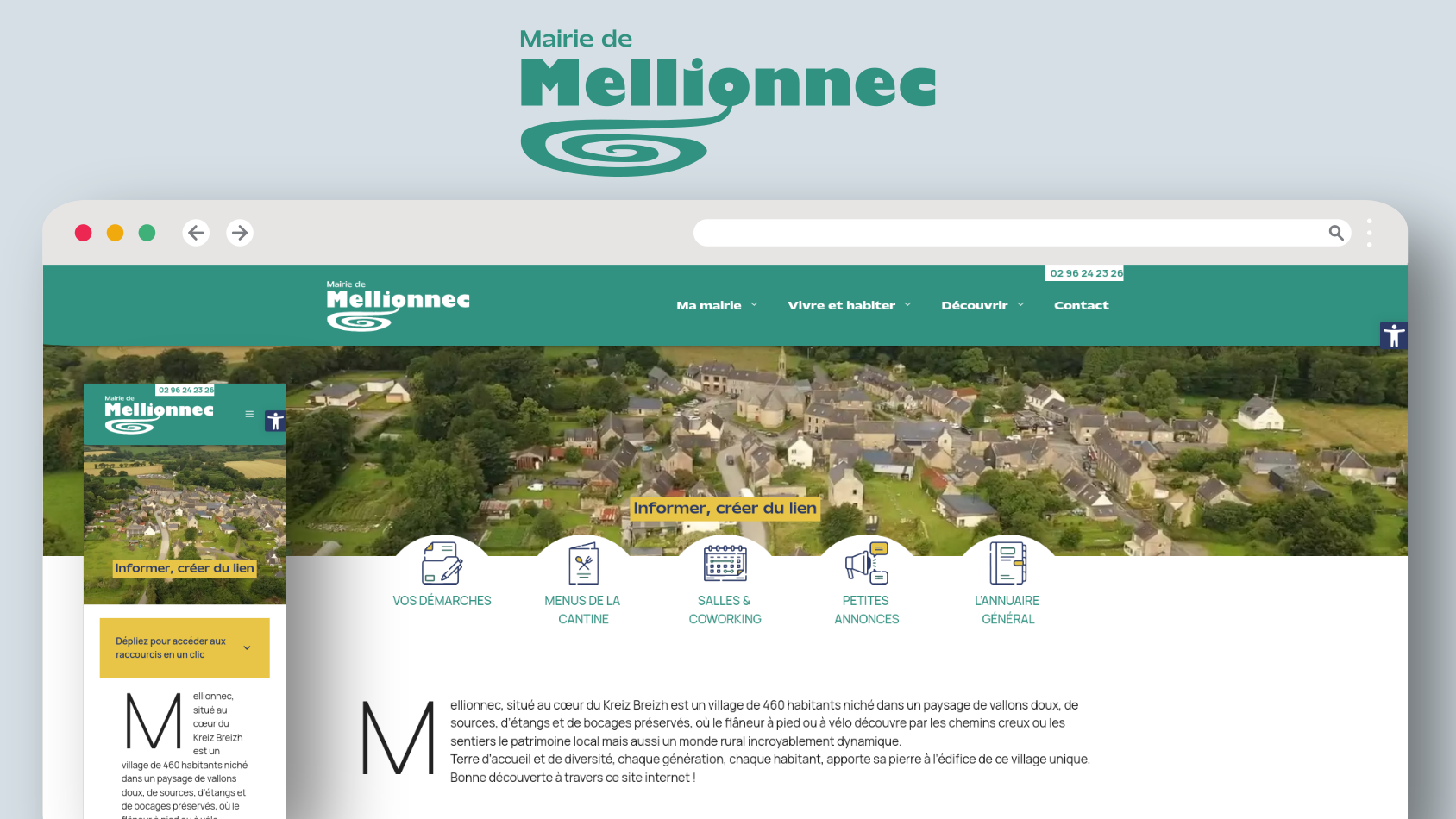 Site internet institutionnel collectivité et commune du Centre Bretagne